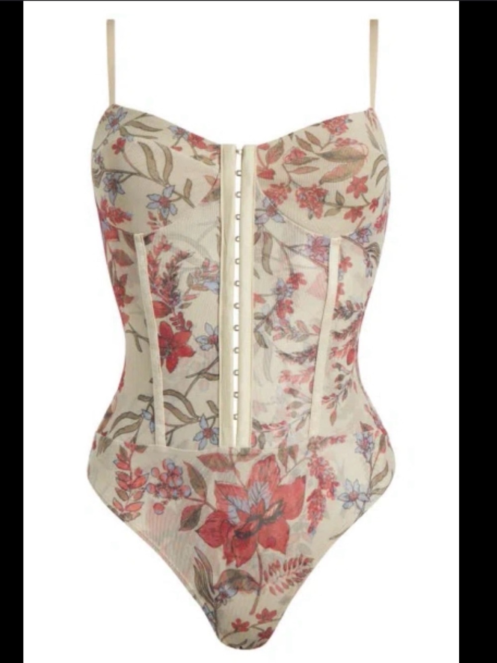Intimately Free People Floral Mesh Bodysuit In Vintage Combo